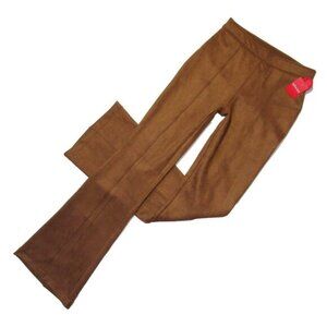 NWT SPANX 20323Q Faux Suede Flare in Rich Caramel Seamed Pull-on Pants S Petite
